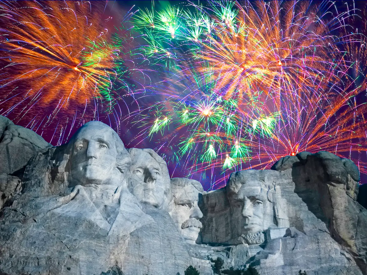 Mount Rushmore with Fireworks