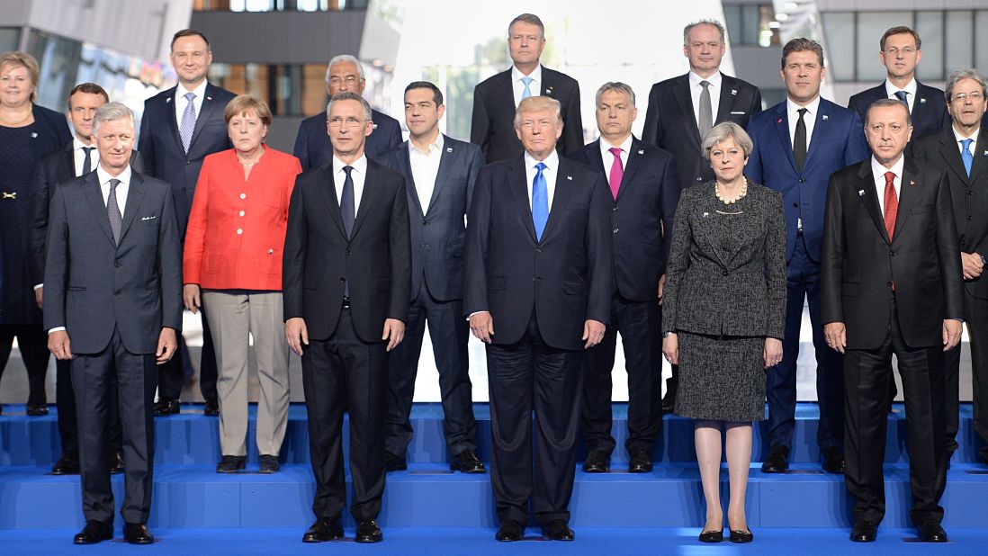 Then Current President Trump at the NATO Summit with other world leaders